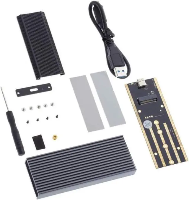 Alt view image 7 of 7 - 10Gbps M.2 NVMe USB 3.1 SSD Enclosure Type C External Drive Case Adapter JMS583