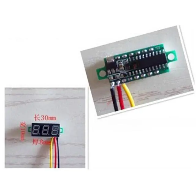 Alt view image 4 of 5 - Ultra-small 0-100V DC 3-Wire Voltmeter 3-Digit LED Volt Meter Voltage Tester