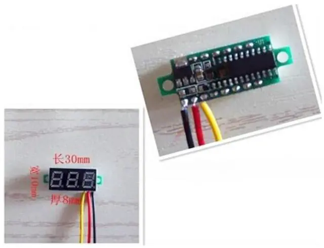 Alt view image 4 of 5 - Ultra-small 0-100V DC 3-Wire Voltmeter 3-Digit LED Volt Meter Voltage Tester