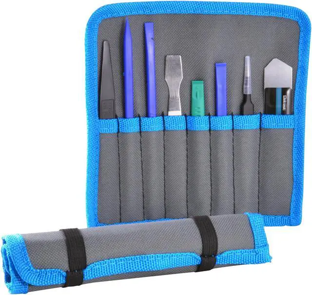 Alt view image 2 of 7 - Delcast Professional Opening Pry Tool Repair Kit with Non-Abrasive Nylon Spudgers and Anti-Static Tweezers, 8 Piece Set