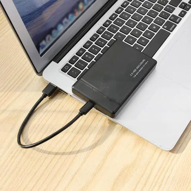Alt view image 2 of 3 - JacobsParts 2.5" HDD SSD Enclosure USB 3.1 Type-C to SATA-III Screwless External Hard Drive Case, Supports UASP