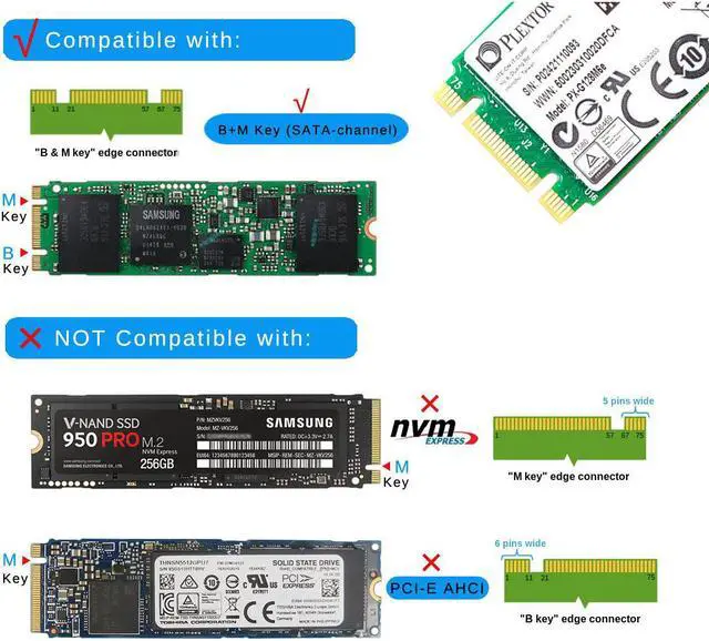 Alt view image 2 of 6 - JacobsParts M.2 NGFF SSD to 2.5" SATA III Enclosure 7mm Drive Adapter 2242 2260 2280
