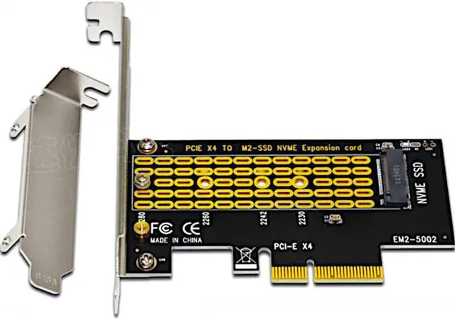 Main image of JacobsParts M.2 to PCIe NVMe SSD Adapter Card 2242 2260 2280 M2 Drive to Desktop PCI Express x4 x8 x16 Slot, includes Brackets
