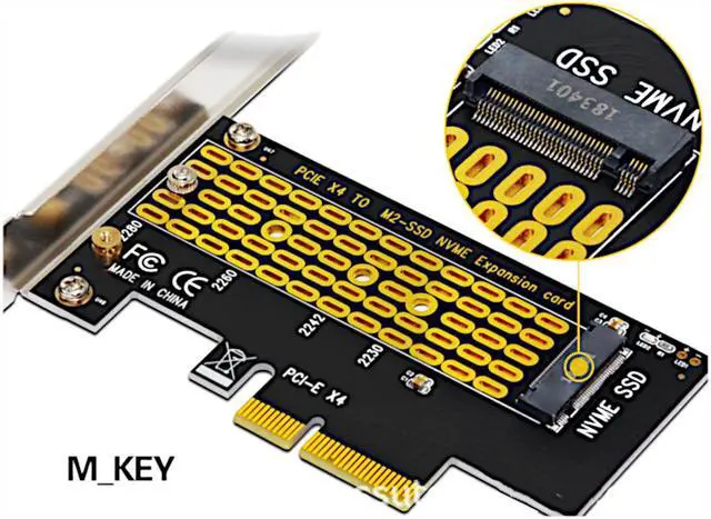 Alt view image 3 of 7 - JacobsParts M.2 to PCIe NVMe SSD Adapter Card 2242 2260 2280 M2 Drive to Desktop PCI Express x4 x8 x16 Slot, includes Brackets