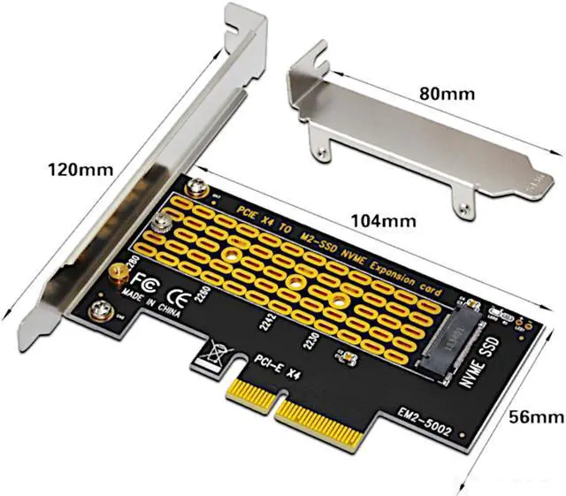 Alt view image 7 of 7 - JacobsParts M.2 to PCIe NVMe SSD Adapter Card 2242 2260 2280 M2 Drive to Desktop PCI Express x4 x8 x16 Slot, includes Brackets