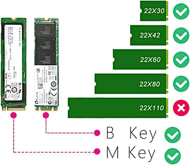 Alt view image 3 of 7 - JacobsParts M.2 to PCIe NVMe and SATA SSD Dual M Key and/or B Key Adapter Card 2242 2260 2280 M2 Drive to Desktop PCI Express x4 x8 x16 Slot, Includes Brackets