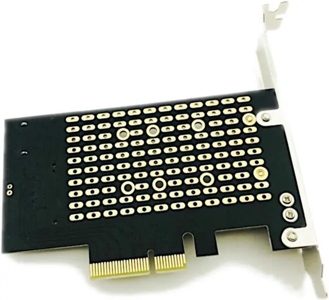 Alt view image 7 of 7 - JacobsParts M.2 to PCIe NVMe and SATA SSD Dual M Key and/or B Key Adapter Card 2242 2260 2280 M2 Drive to Desktop PCI Express x4 x8 x16 Slot, Includes Brackets