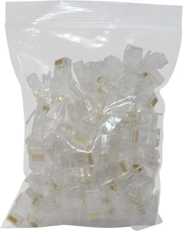 Alt view image 3 of 3 - JacobsParts 100pcs EZ RJ45 Pass Through Modular Plug Network Cable Connector End 8P8C CAT6