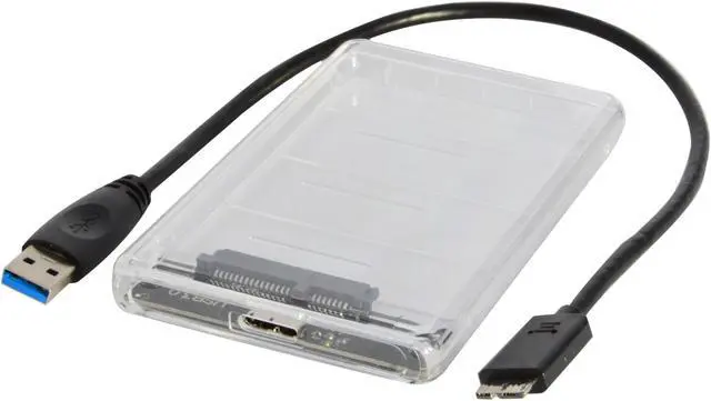 Alt view image 2 of 4 - JacobsParts Transparent 2.5 Inch USB 3.0 to SATA Hard Drive Enclosure External HDD SSD Enclosure