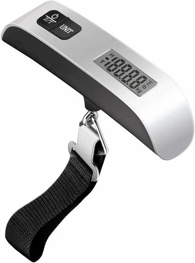Main image of JacobsParts 110 lbs Portable Travel LCD Digital Hanging Luggage Scale Electronic Weight