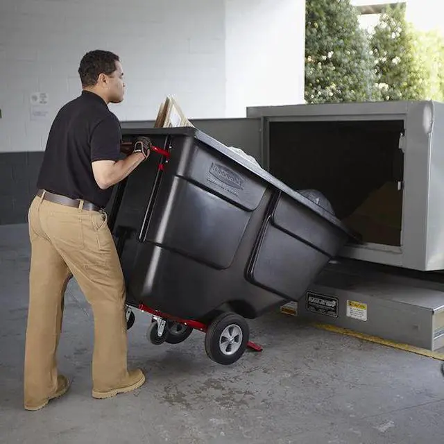 Alt view image 4 of 4 - Rubbermaid Commercial 850lb Capacity Utility Tilt Truck