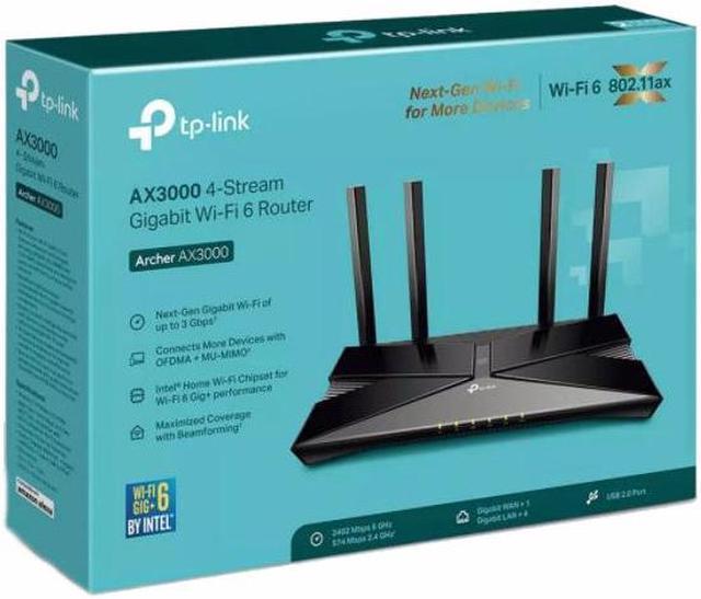 TP-Link Archer AX3000, 4 Stream Dual-Band WiFi 6 Wireless Router