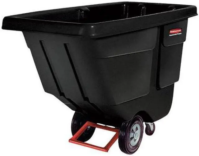 Main image of Rubbermaid Commercial FG130400BLA Forkliftable Polyethylene Dump Truck, 450-Pound Capacity, Black, 1 Each