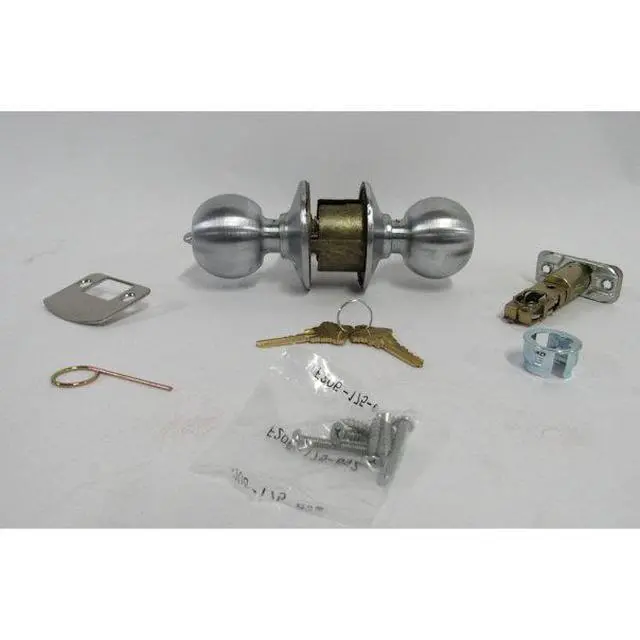 Alt view image 2 of 3 - 4/PACK SCHLAGE LOCK F F51ORB626K4 ORBIT ENTRY KNOB LOCKSET K4 SATIN CHROME