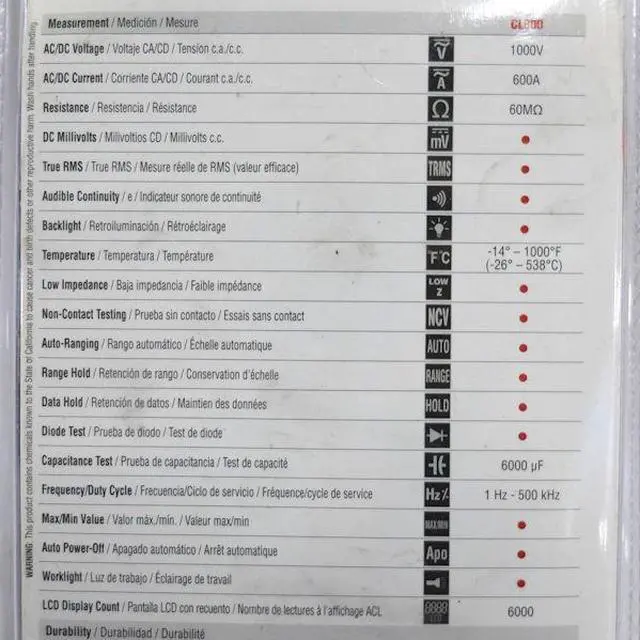 Alt view image 4 of 19 - Klein Tools Digital Clamp Meter - AC/DC Auto-Ranging - 600A