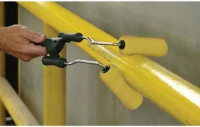 Alt view image 5 of 7 - WOOSTER R212 Mini Dual Paint Roller Frame, Cage, Polypropylene Handle, 4-1/2",