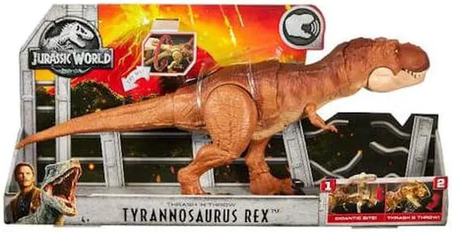Alt view image 3 of 4 - Mattel FMY70 Jurassic World Thrash N Throw Tyrannosaurus Rex Figure