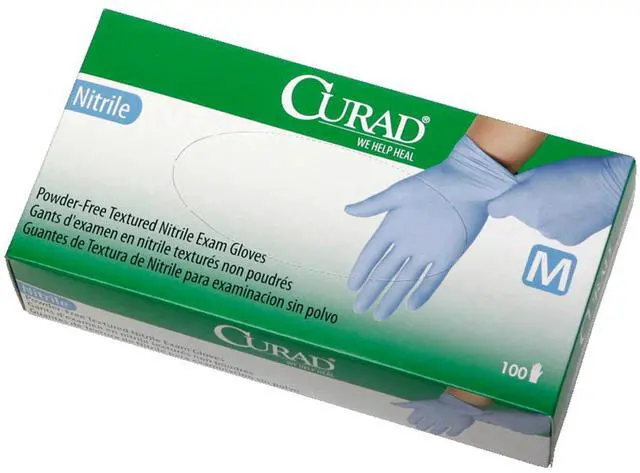 Alt view image 2 of 7 - CURAD Nitrile Exam Gloves,Blue,Large - 150 Each