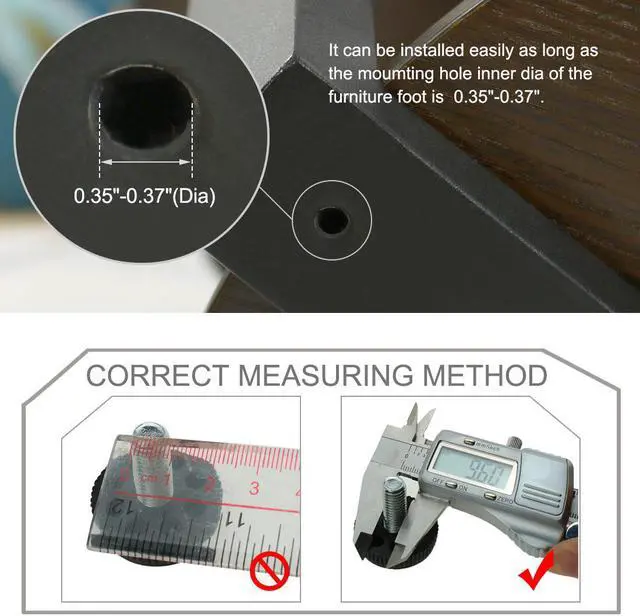 Alt view image 3 of 7 - M10x25x35mm Leveling Feet Adjustable Leveler for Home Desk Table Sofa Leg 12pcs