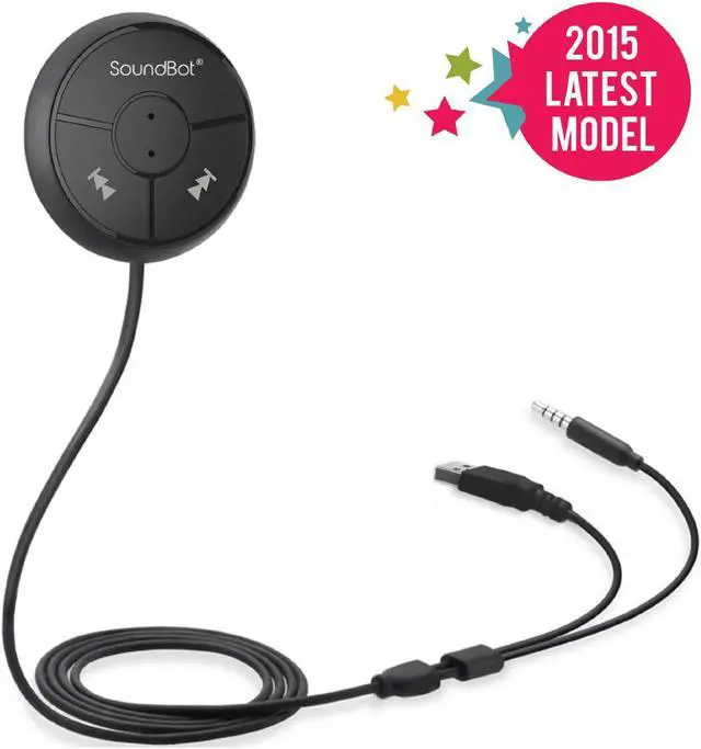 Main image of SoundBot SB360 25.5W Bluetooth 4.0 Car Kit Hands-Free Wireless Talking & Music Streaming Dongle w/ High-Performance USB Car Charger + Magnetic Mounts + Built-in 3.5mm Aux Cable