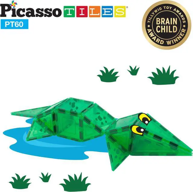 Alt view image 8 of 9 - PicassoTiles 60 Piece Set 60pcs Magnet Building Tiles Clear Magnetic 3D Building Blocks Construction Playboards - Creativity beyond Imagination, Inspirational, Recreational, Educational, Conventional