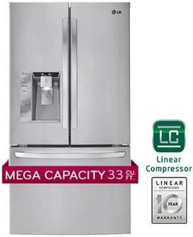 Alt view image 6 of 7 - 32.5 cu. ft. French Door Refrigerator with Spill Protector Tempered Glass Shelves, 4-Compartment Crisper System, Adjustable Gallon Door Bins and External Ice/Water Dispenser