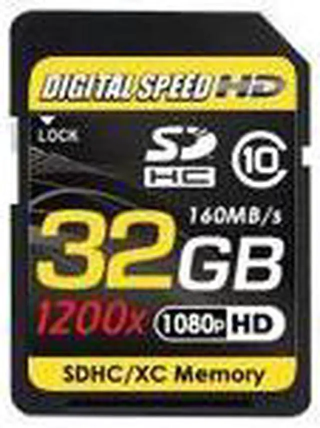Main image of Digital Speed 32GB 1200X Professional High Speed Mach III 160MB/s Error Free (SDHC) HD Memory Card Class 10