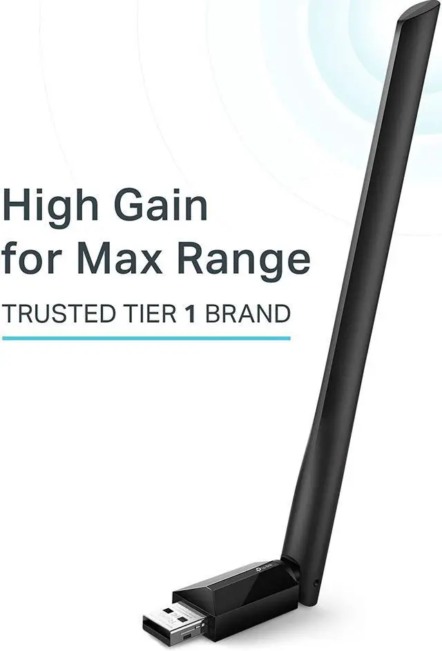 Main image of TP-Link USB Wifi Adapter for PC AC600Mbps Wireless Network Adapter for Desktop with 2.4GHz/5GHz High Gain Dual Band 5dBi Antenna, Supports Windows 10/8.1/8/7/XP, Mac OS 10.9-10.14 (Archer T2U Plus) (R