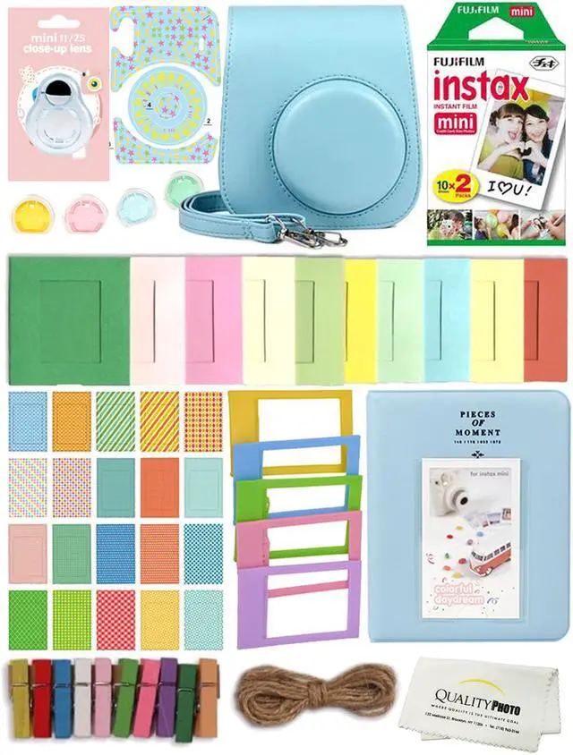 Main image of Fuji Film Instax Mini 11 Deluxe 8 in 1 Accessory Bundle Kit. Sky Blue