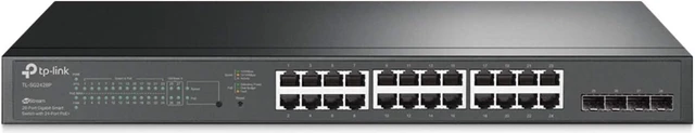 Main image of TP-Link TL-SG2428P Jetstream 28-Port Gigabit Smart Switch with 24-Port PoE+, 4 SFP Slots (250 Watt Budget, Centralized Cloud Management Omada SDN, and Intelligent Monitoring)