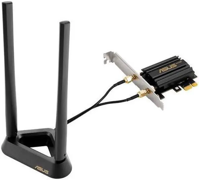 Alt view image 3 of 3 - ASUS WiFi 6E + Bluetooth 5.2 PCI-E Expansion Card (PCE-AXE58BT) - Supports 6GHz Band, WPA3, 160MHz, WPA3 Network Security, OFDMA and MU-MIMO, External Antenna, Magnetic Base, Ultra Low Latency