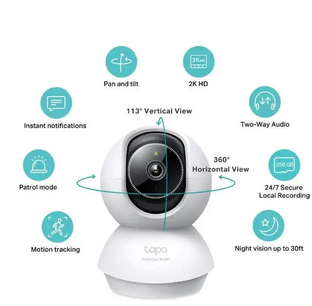 Alt view image 3 of 5 - TP-Link Tapo Pan/Tilt Security Camera for Baby Monitor, Pet Camera w/ Motion Detection, 1080P, 2-Way Audio, Night Vision, Works with Alexa & Google Home (Tapo C200) (Refurbished)