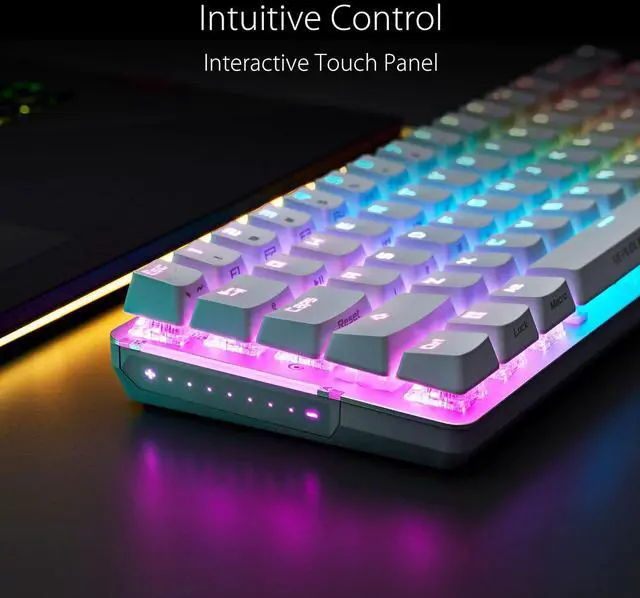 Alt view image 4 of 6 - ASUS ROG Falchion Ace 65% RGB Compact Gaming Mechanical Keyboard, Lubed ROG NX Red Switches & Switch Stabilizers, PBT Keycaps- Cover Case-Black