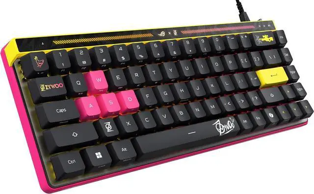 Alt view image 4 of 7 - ASUS ROG Falchion Ace HFX Hall Effect Wired Gaming Keyboard 65% TKL, Dual USB-C, Magnetic Switch, Rapid Trigger, Speed Tap, 8K Hz Polling, Touch Panel, Protective Cover, PBT Keycaps ZywOo Edition