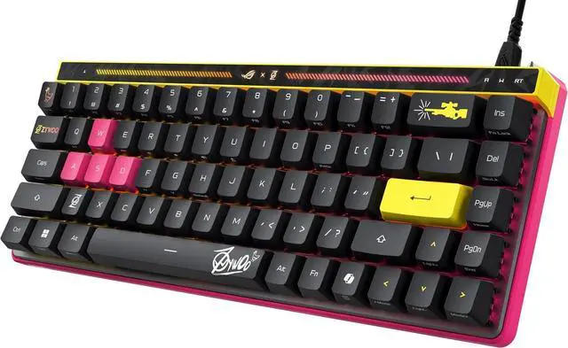 Alt view image 5 of 7 - ASUS ROG Falchion Ace HFX Hall Effect Wired Gaming Keyboard 65% TKL, Dual USB-C, Magnetic Switch, Rapid Trigger, Speed Tap, 8K Hz Polling, Touch Panel, Protective Cover, PBT Keycaps ZywOo Edition