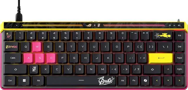 Main image of ASUS ROG Falchion Ace HFX Hall Effect Wired Gaming Keyboard 65% TKL, Dual USB-C, Magnetic Switch, Rapid Trigger, Speed Tap, 8K Hz Polling, Touch Panel, Protective Cover, PBT Keycaps ZywOo Edition