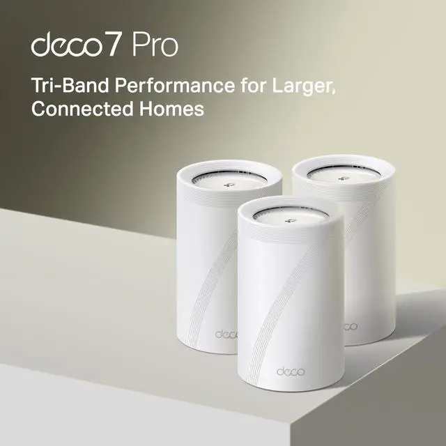 Alt view image 5 of 7 - TP-Link - Deco 7 Pro BE11000 Tri-Band Wi-Fi 7 Whole Home Mesh Router System - Deco BE65 Pro (3-pack) - White