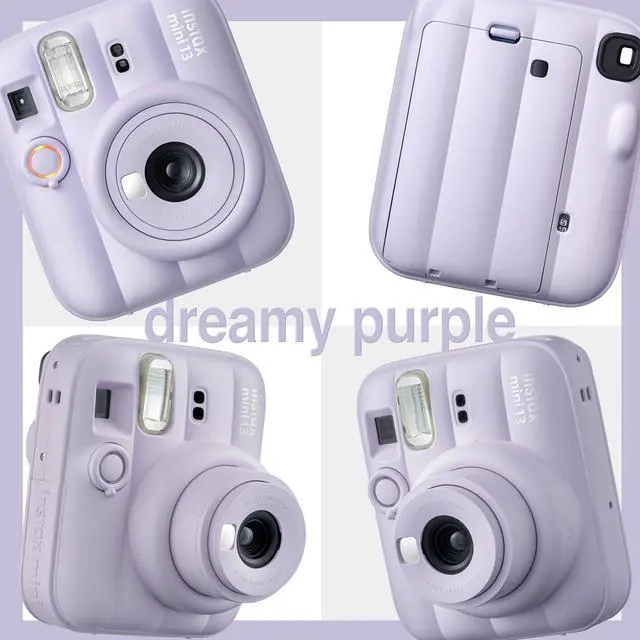 Alt view image 5 of 7 - Fujifilm Instax Mini 13 Instant Camera 60 Photo Prints, Photo Album, Case & Quality Photo Microfiber Cloth- Dreamy Purple