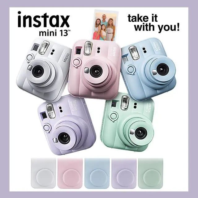 Alt view image 6 of 7 - Fujifilm Instax Mini 13 Instant Camera 60 Photo Prints, Photo Album, Case & Quality Photo Microfiber Cloth- Dreamy Purple