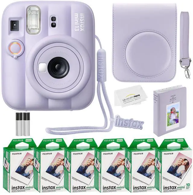 Main image of Fujifilm Instax Mini 13 Instant Camera 60 Photo Prints, Photo Album, Case & Quality Photo Microfiber Cloth- Dreamy Purple
