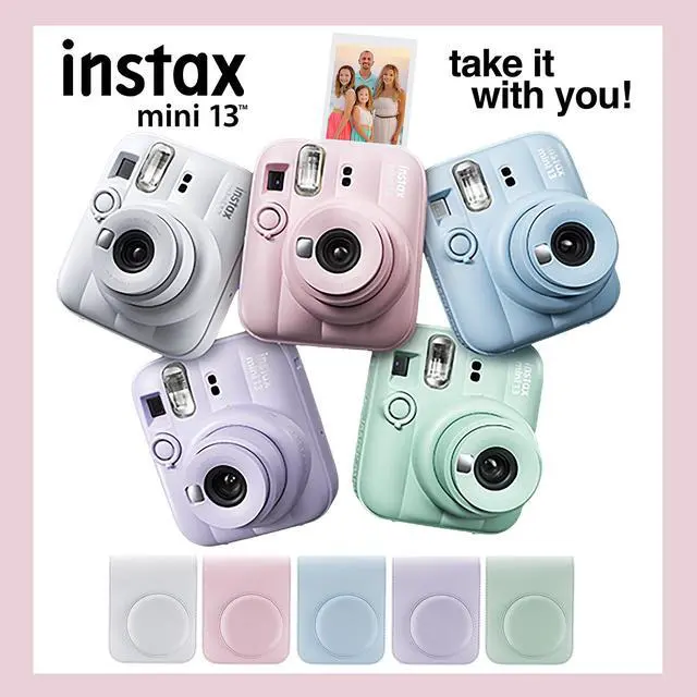 Alt view image 5 of 7 - Fujifilm Instax Mini 13 Instant Camera 60 Photo Prints, Photo Album, Case & Quality Photo Microfiber Cloth- Candy Pink