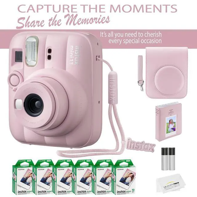 Alt view image 7 of 7 - Fujifilm Instax Mini 13 Instant Camera 60 Photo Prints, Photo Album, Case & Quality Photo Microfiber Cloth- Candy Pink