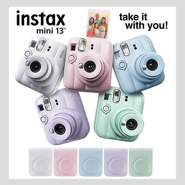 Alt view image 5 of 7 - Fujifilm Instax Mini 13 Instant Camera 60 Photo Prints, Photo Album, Case & Quality Photo Microfiber Cloth- Clay White