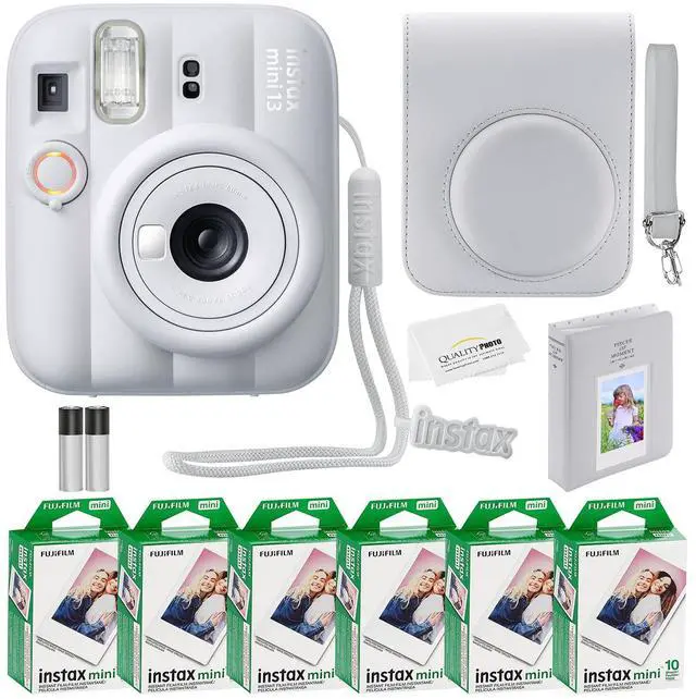 Main image of Fujifilm Instax Mini 13 Instant Camera 60 Photo Prints, Photo Album, Case & Quality Photo Microfiber Cloth- Clay White