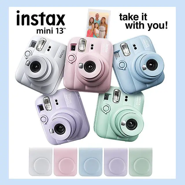 Alt view image 5 of 7 - Fujifilm Instax Mini 13 Instant Camera 60 Photo Prints, Photo Album, Case & Quality Photo Microfiber Cloth- Frost Blue