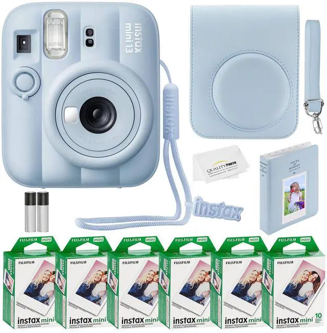 Main image of Fujifilm Instax Mini 13 Instant Camera 60 Photo Prints, Photo Album, Case & Quality Photo Microfiber Cloth- Frost Blue