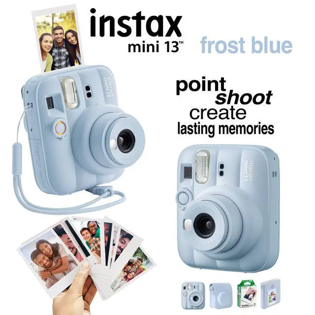 Alt view image 6 of 7 - Fujifilm Instax Mini 13 Instant Camera 60 Photo Prints, Photo Album, Case & Quality Photo Microfiber Cloth- Frost Blue