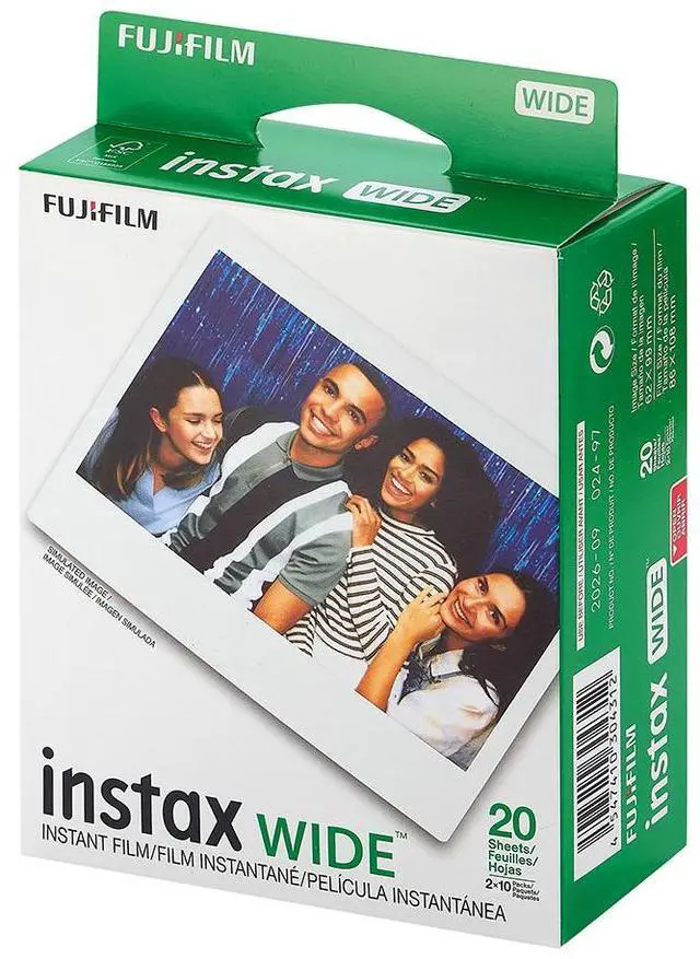 Alt view image 7 of 7 - Fujifilm Instax Wide 400 Instant Camera + Instax Wide Film + Camera Case + 4 AA Batteries + Photo Album + Accessories (20 Sheet)