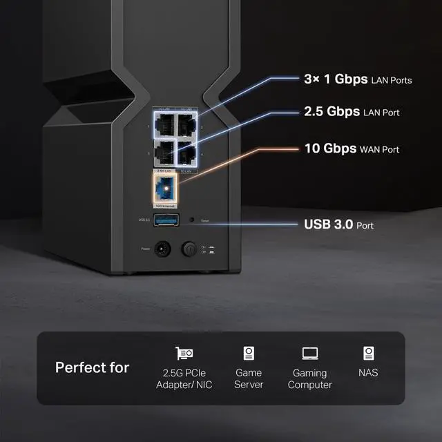 Alt view image 5 of 7 - TP-Link Tri-Band BE9300 WiFi 7 Router (Archer BE550) - 6-Stream, Full 2.5G Ports w/ 6 Internal Antennas, Up to 2,000 Sq Ft, Add Easy-Mesh Device for Extended Coverage, VPN Support (Refurbished)