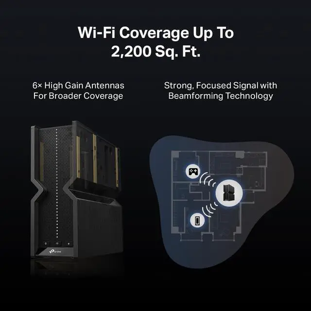 Alt view image 4 of 7 - TP-Link Tri-Band BE9300 WiFi 7 Router (Archer BE550) - 6-Stream, Full 2.5G Ports w/ 6 Internal Antennas, Up to 2,000 Sq Ft, Add Easy-Mesh Device for Extended Coverage, VPN Support (Refurbished)